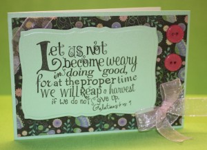 Let us not be weary